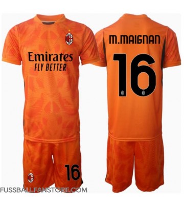 AC Milan Mike Maignan #16 Torwart Replik Auswärtstrikot Kinder 2024-25 Kurzarm (+ Kurze Hosen)